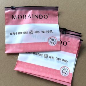 Custom printed pink slider zipper bag