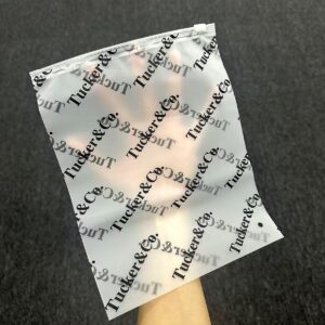 Frosted zipper bag with all-over logo print